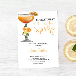 Convites Amor à Primeira Taça de Spritz Festa de Noivado Co