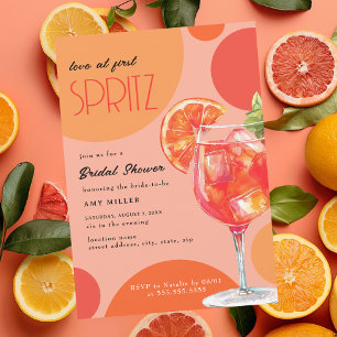 Convites Amor à Primeira Taça de Spritz no Chá de Noiva