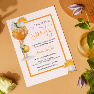 Convites Amor à Primeira Taça Festa de Noivado Cocktail Mod