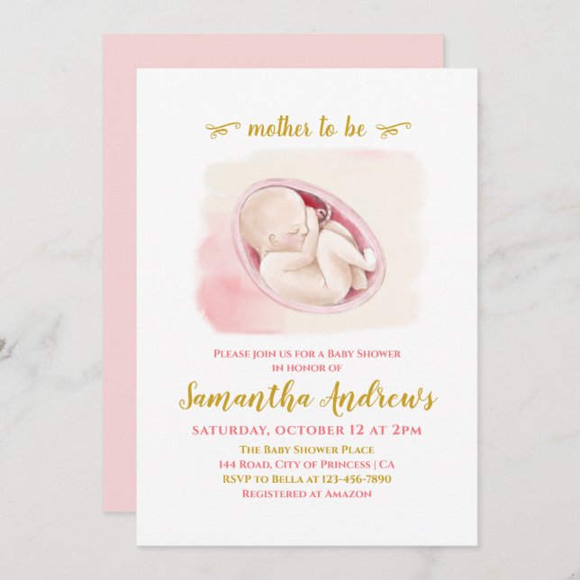 Convites Amor adorável no Invit de Chá de fraldas Desenho d (Frente/Verso)