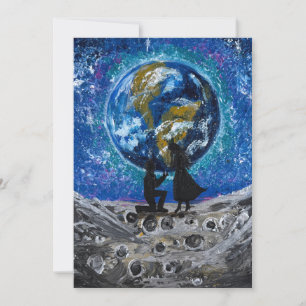 Convites Amor Além da Lua - obra de arte feita à mão