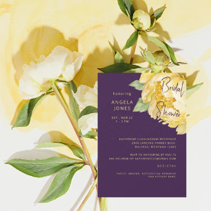 Convites Amor Ameixa Amarela Floral Chá de Noiva
