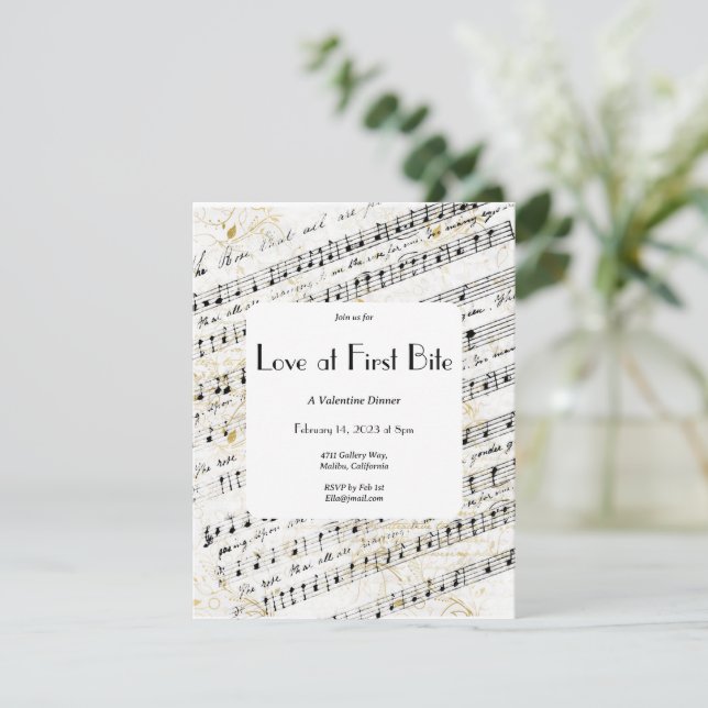 Convites Amor ao Primeiro Bite Valentiine (Em pé/Frente)