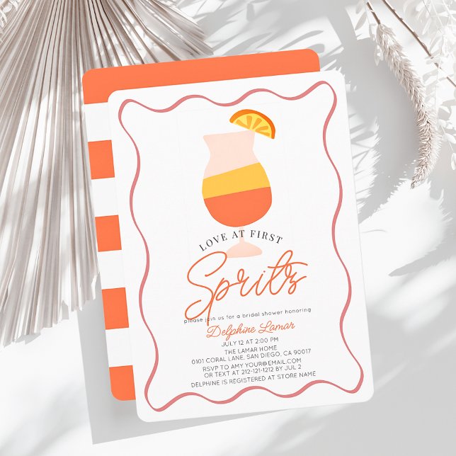 Convites Amor ao Primeiro Chá de panela Spritz Retro (Criador carregado)
