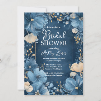 Convites Amor Azul Nupcial, Flores Azuis