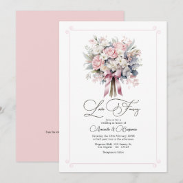 Convites Amor Caprichoso Código QR de Casamento Floral Past
