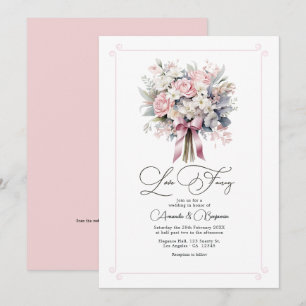 Convites Amor Caprichoso Código QR de Casamento Floral Past