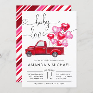 Convites Amor Chá de fraldas de Balões de Coração de Camin