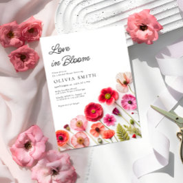 Convites Amor Com Bloom Floral Chic Chá de panela Invite