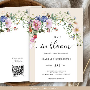 Convites Amor Com Chá de panela De Flor Selvagem De Sangue