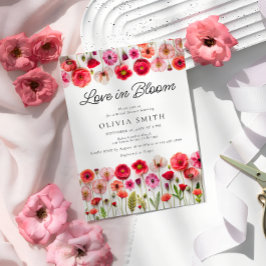 Convites Amor Com Chá de panela De Flor Selvagem De Sangue