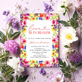 Convites Amor com Chá de panela Floral Moderno Colorido Blo