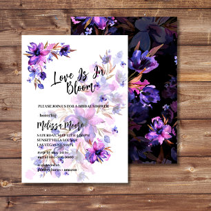 Convites Amor Com Flor De Lavanda Rosa Púrpura E Vibrante