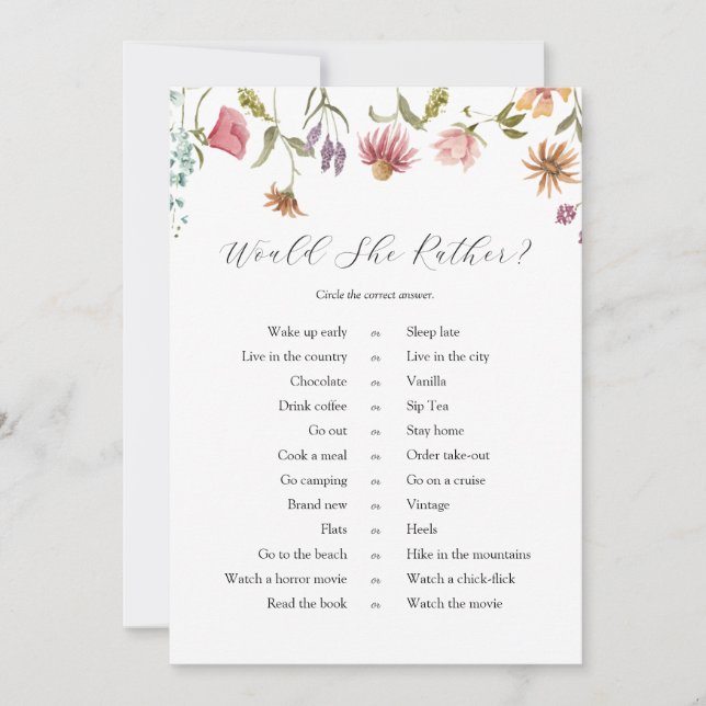 Convites Amor com Flor Selvagem Irá Ela Preferencialmente C (Frente)