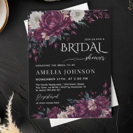 Convites Amor com Flores de Sangue Chá de panela Escuro Bor