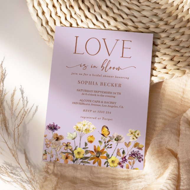 Convites Amor com Lavanda Floral de Bloom (Criador carregado)