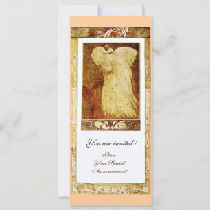 Convites AMOR DE CASAMENTO MONOGRAMA DE PAZ, cor-de-rosa ca