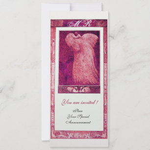 Convites AMOR DE NOIVA PAVÃO MONOGRAMA Pérola Rosa Branco
