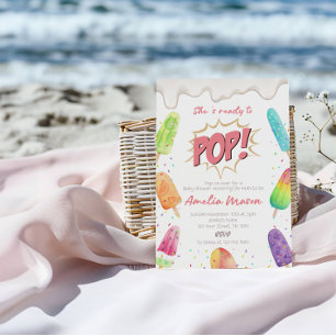 Convites Amor doce no caminho   Chá de fraldas Pop sorvete