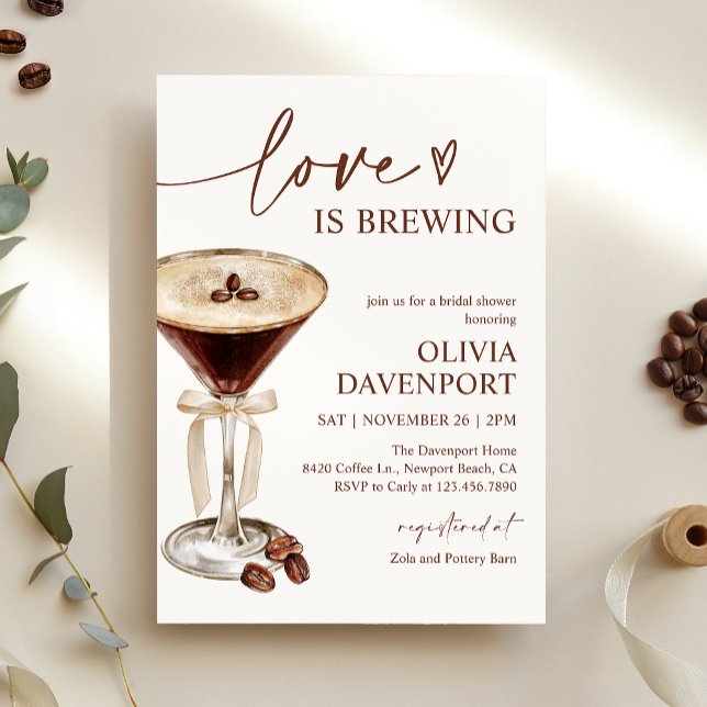 Convites Amor é Criar Chá de panela Espresso Martini (Criador carregado)