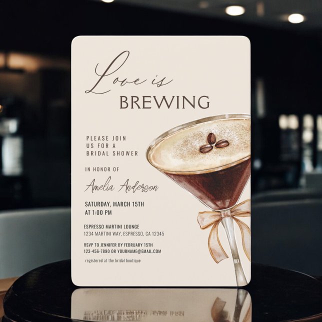 Convites Amor é Criar Chá de panela Espresso Martini (Criador carregado)