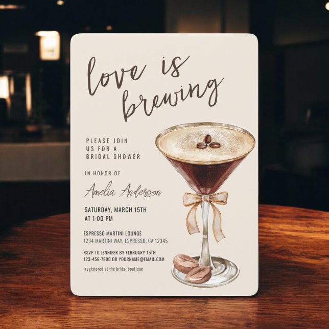 Convites Amor é Criar Chá de panela Espresso Martini (Criador carregado)