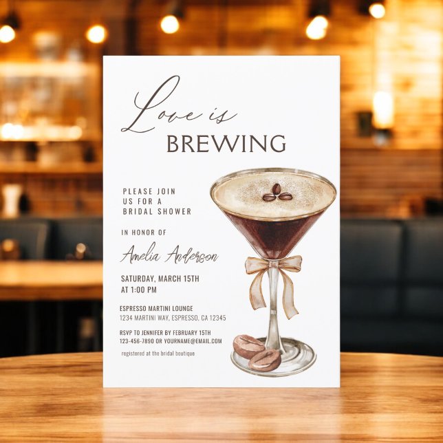 Convites Amor é Criar Chá de panela Espresso Martini (Criador carregado)