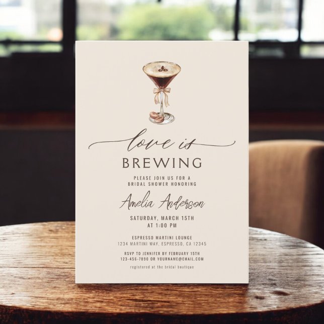 Convites Amor é Criar Chá de panela Espresso Martini (Criador carregado)