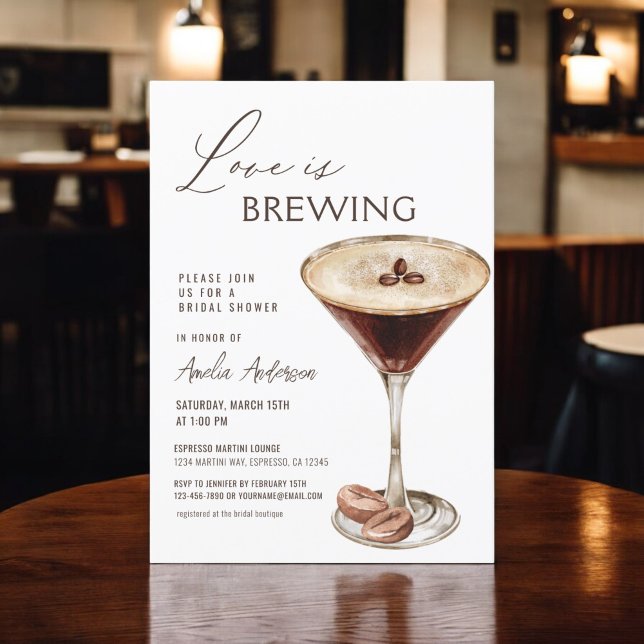 Convites Amor é Criar Chá de panela Espresso Martini (Criador carregado)