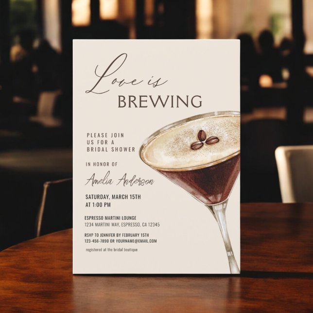 Convites Amor é Criar Chá de panela Espresso Martini (Criador carregado)
