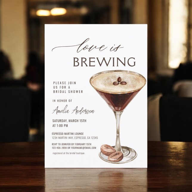 Convites Amor é Criar Chá de panela Espresso Martini (Criador carregado)