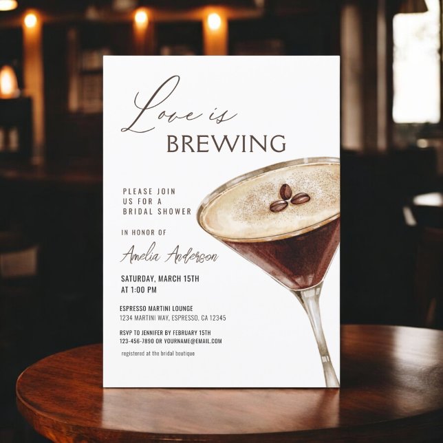 Convites Amor é Criar Chá de panela Espresso Martini (Criador carregado)