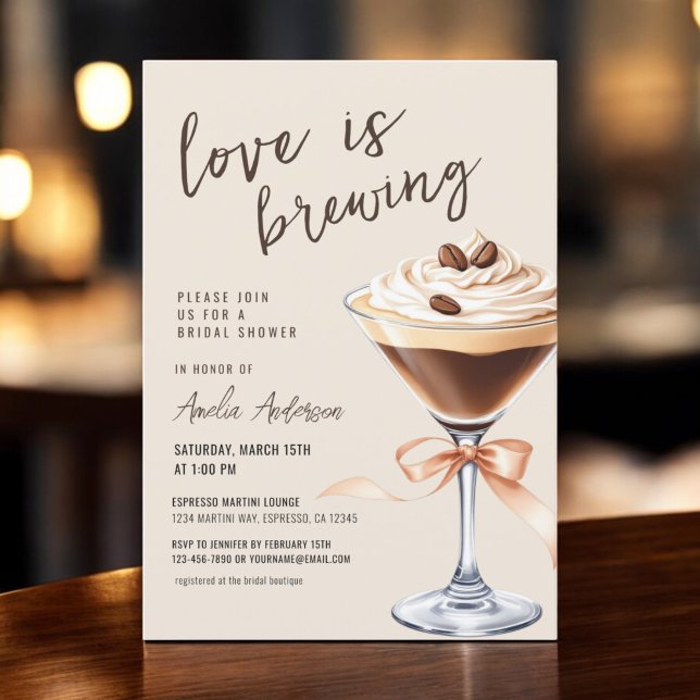 Convites Amor é Criar Chá de panela Espresso Martini (Criador carregado)