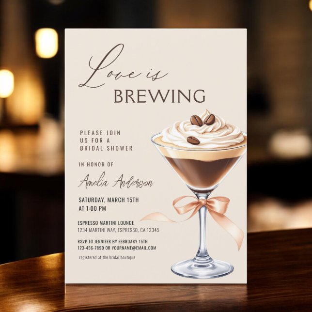Convites Amor é Criar Chá de panela Espresso Martini (Criador carregado)