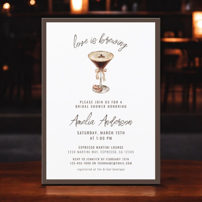 Convites Amor é Criar Chá de panela Espresso Martini (Criador carregado)