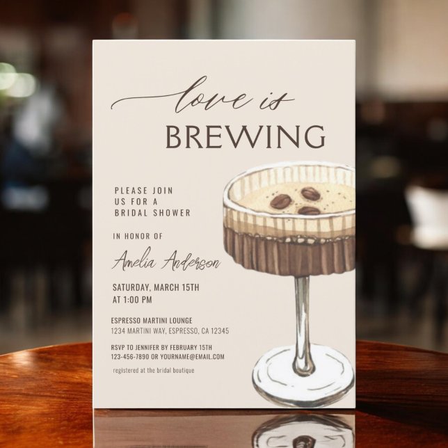 Convites Amor é Criar Chá de panela Espresso Martini (Criador carregado)