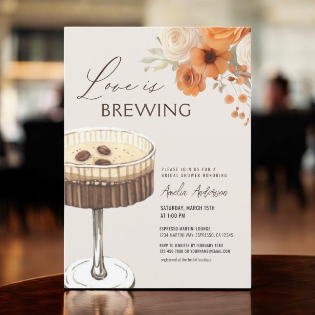 Convites Amor é Criar Chá de panela Espresso Martini (Criador carregado)