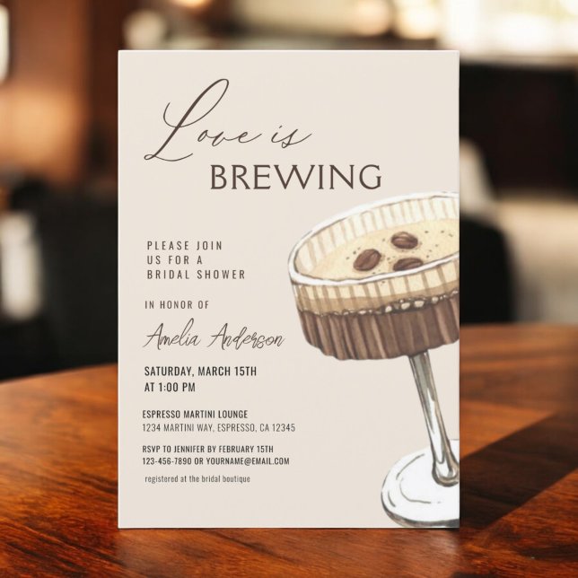 Convites Amor é Criar Chá de panela Espresso Martini (Criador carregado)