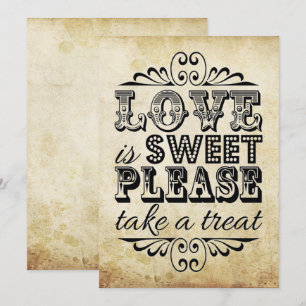 Convites Amor é doce - Sinal de Casamento vintage