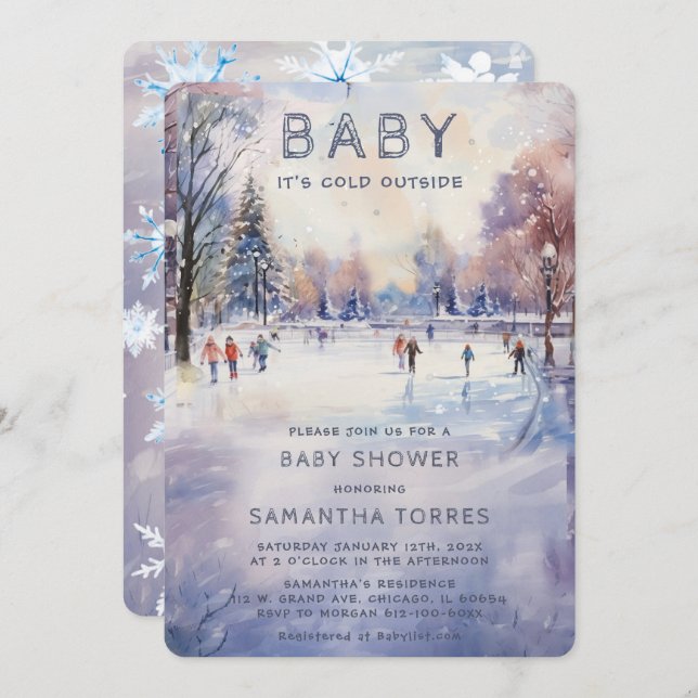 Convites Amor é frio fora do Chá de fraldas (Frente/Verso)