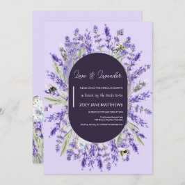 Convites Amor e Lavanda | Elegante Chá de panela Floral