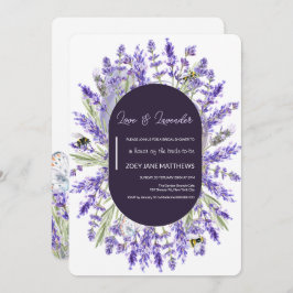 Convites Amor e Lavanda | Elegante Chá de panela Floral