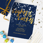 Convites Amor e Luz | Janto Faux Foil Bokeh Hanukkah<br><div class="desc">Um design de Hanukkah bonito,  apresenta uma bela luz de anzol com o texto amor e luz em uma textura metálica de ouro de folha de papel.</div>