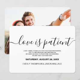 Convites Amor é Patient Custom Photo Wedding Postponed