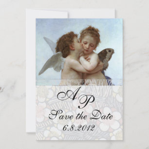 Convites Amor e Psique quando crianças Monograma de festa d