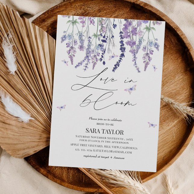Convites Amor em Festa de Noivado de Flores Silvestres (Criador carregado)