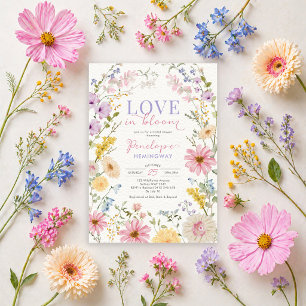 Convites Amor em Flor Bridal Shower de tons pastéis suaves