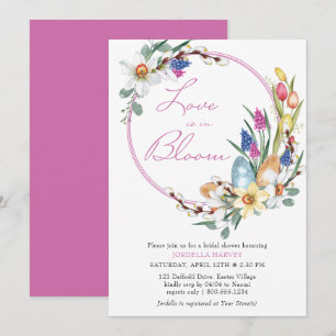 Convites Amor em Flor Coroa Floral de Primavera Chá de Noiv