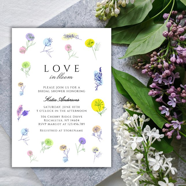 Convites Amor em Flor Delicadas Flores Chá de Noiva (Criador carregado)