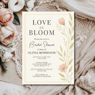 Convites Amor em Flor Elegante Floral Primavera 